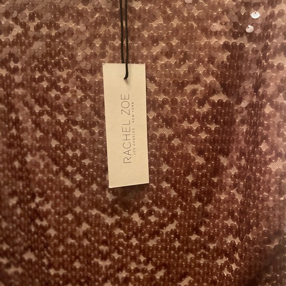 NWT RACHEL ZOE WOMEN'S FAUX WRAP SEQUIN SKIRT- TAN- X-SMALL - Picture 5 of 7